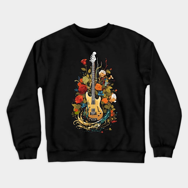 Guitar & Roses V2 Crewneck Sweatshirt by Peter Awax